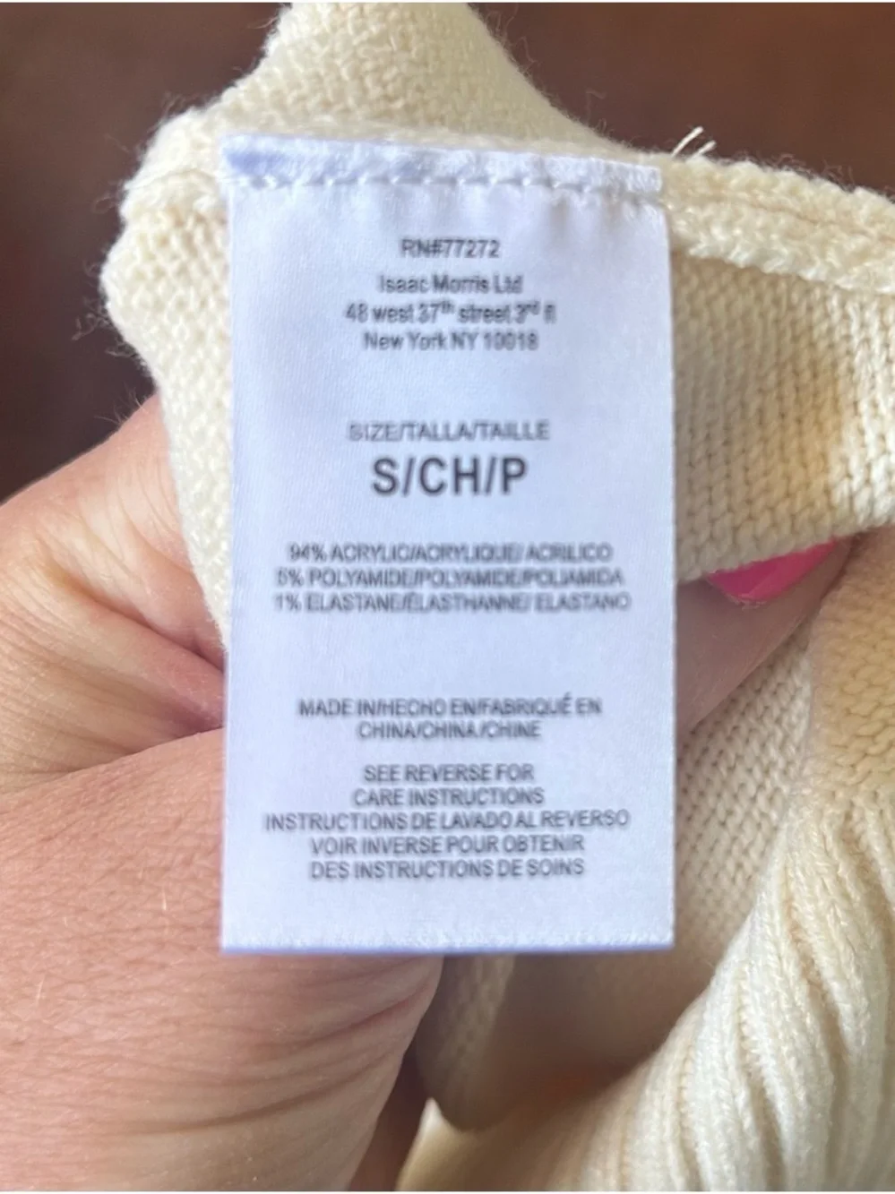 French Connection NWOT Cream Mock Neck Sweater Size Small